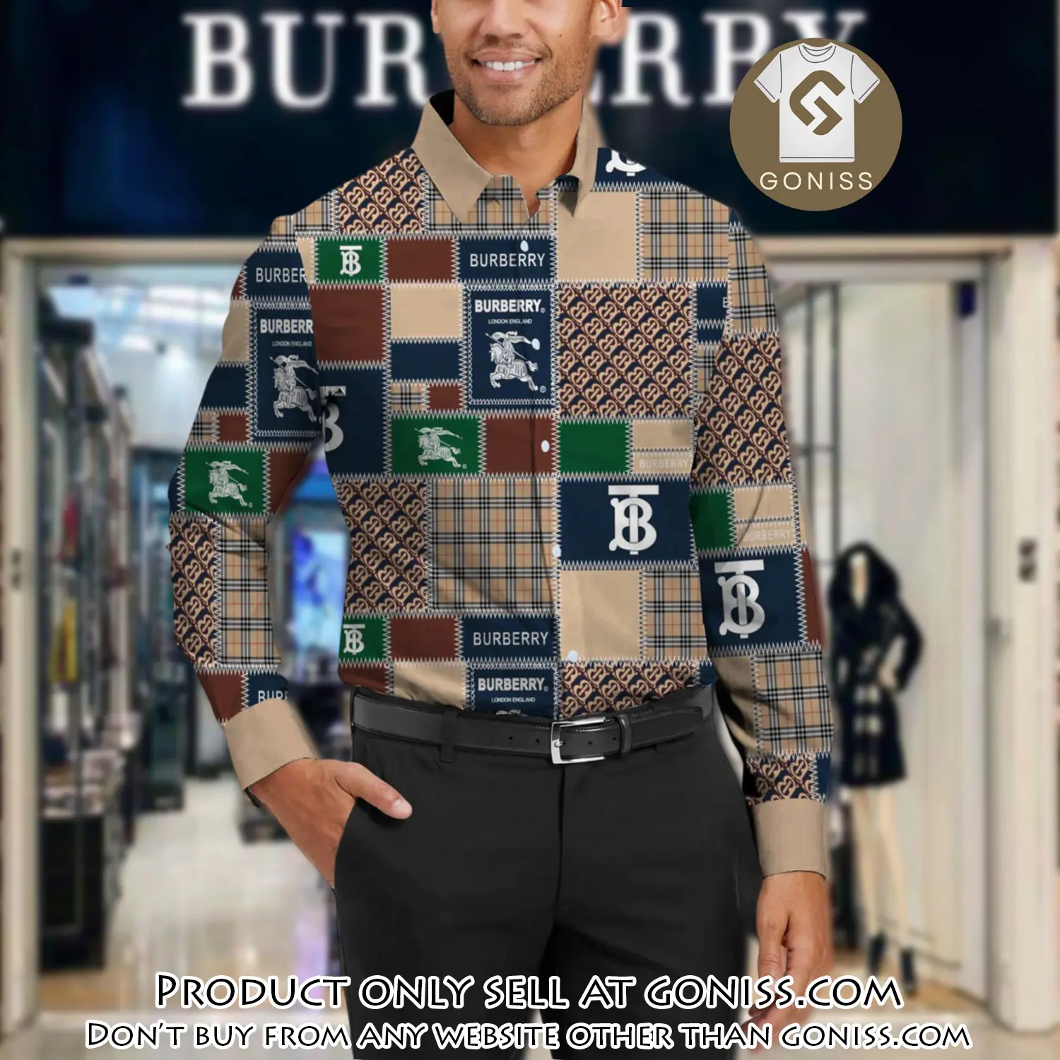 Burberry long sleeves button down shirt for elegant men lsb1006 gn1002741